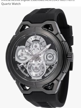 Invicta Activa Black and Silver Men's Watch